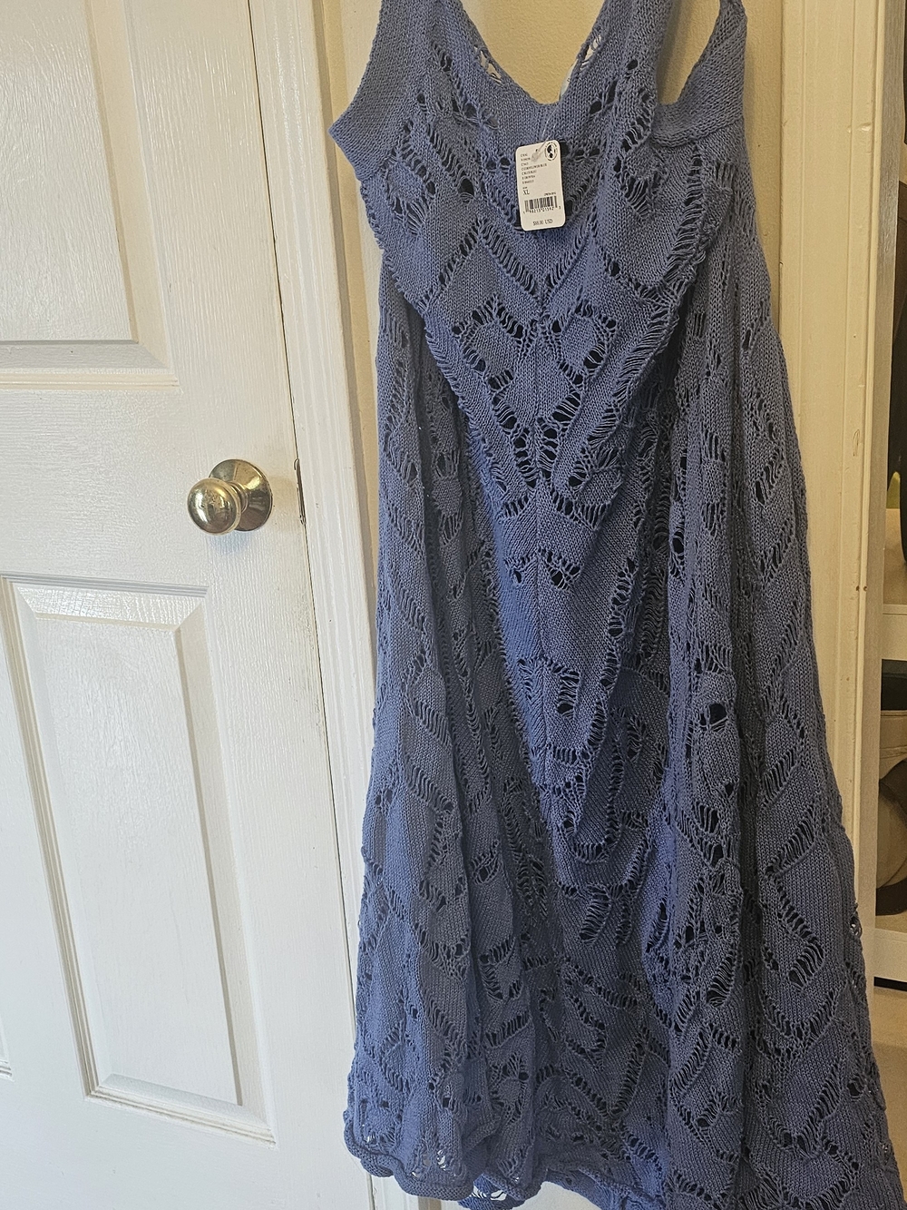 Free People Blue Crochet Swim Coverup